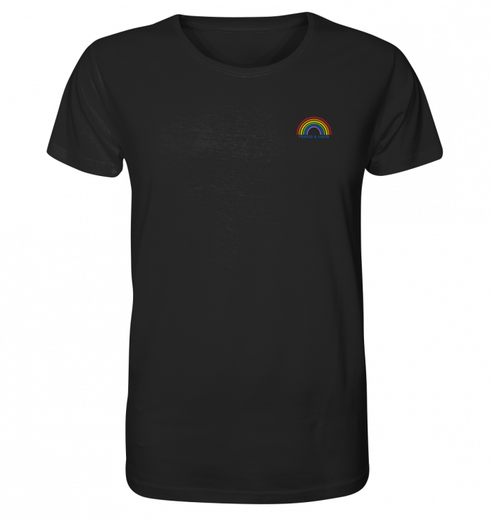 Liebevoll besticktes T-Shirt Regenbogen Pride Kollektion "Proud & Loud" – Bild 2