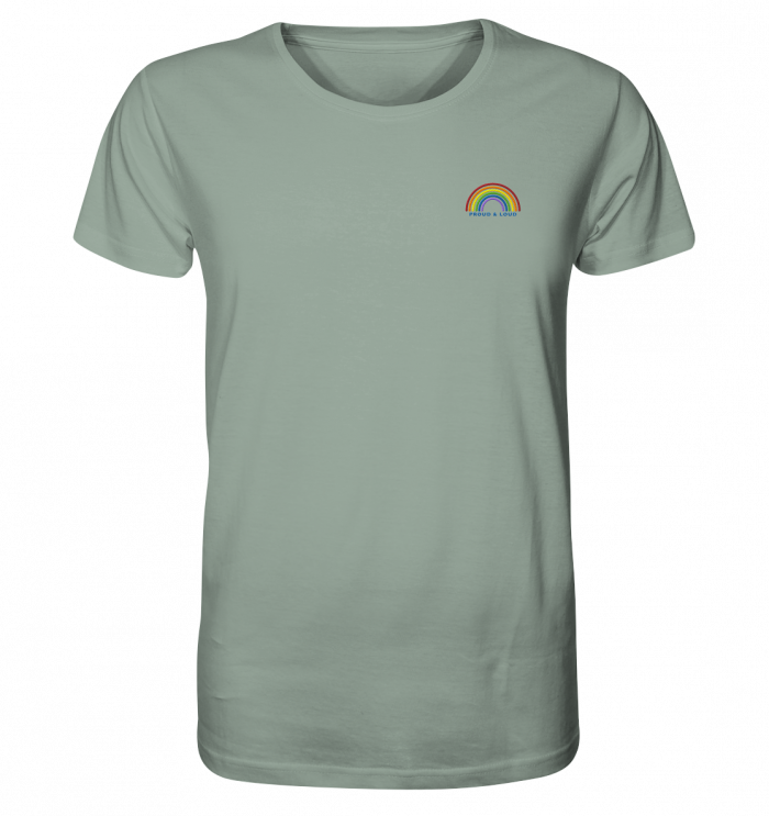 Liebevoll besticktes T-Shirt Regenbogen Pride Kollektion "Proud & Loud"